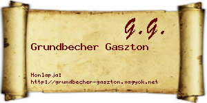 Grundbecher Gaszton névjegykártya